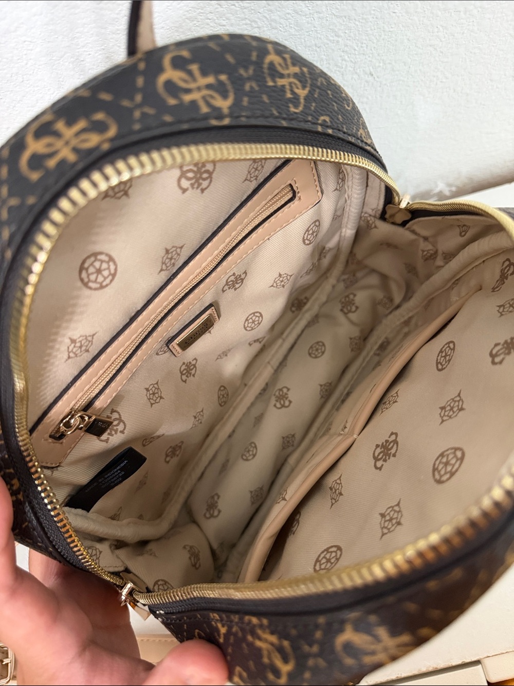 GUESS Brown/Tan Rylan Backpack - Picture 6 of 7